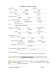 Translation Form Marriage Certificate