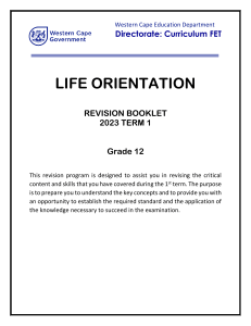 LO Grade 12 Revision Booklet Term 1 2023