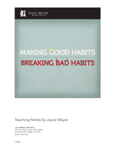 MAKING GOOD HABITS - Joyce Meyer Ministries