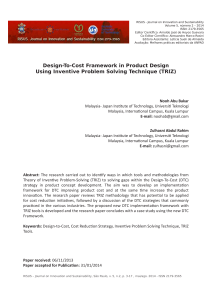 Design To Cost Framework in Product Desi