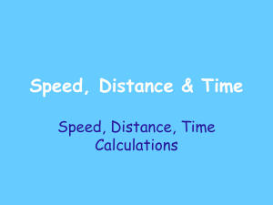 Calculating speed time and distance
