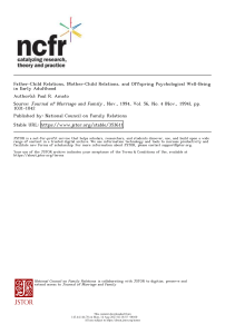 Father-Child Relations, Mother-Child Relations, and Offspiring Psychological Well-being in Early Adulthood