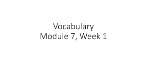 Vocabulary Week 1