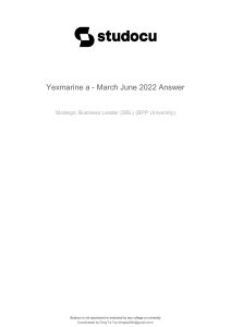 Yexmarine SBL Exam Answer - March June 2022