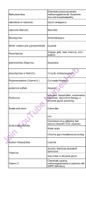 Antidotes and Their Uses: A Toxicology Reference Table