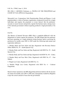 Tax Case: Dr. Joel C. Mendez vs. People of the Philippines