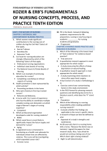 REVIEWER FOR KOZIER & ERB’S FUNDAMENTALS OF NURSING CONCEPTS, PROCESS, AND PRACTICE TENTH EDITION