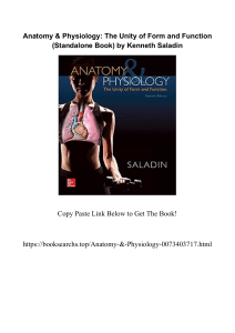 Anatomy Physiology The Unity Of Form And Function Standalone Book by Kenneth Saladin 0073403717