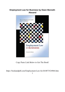 Employment Law For Business by Dawn Bennett Alexand 0073524964