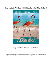 Intermediate Algebra 4th Edition by Julie Miller Molly O 0073384496