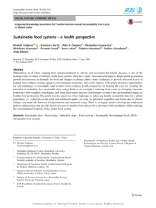 Sustainable food systems-a health perspective