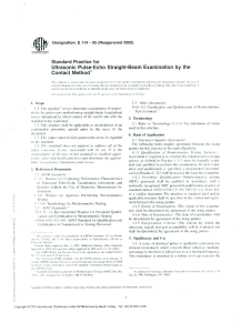 Ultrasonic Pulse-Echo Straight-Beam Examination Standard