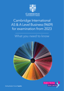 Cambridge International ASAL Business WYNTK