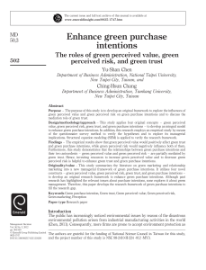 Enhance green purchase intentions: The roles of green perceived value, green perceived risk, and green trust