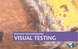 ASNT - Relevant Discontinuities Visual Testing (VT)