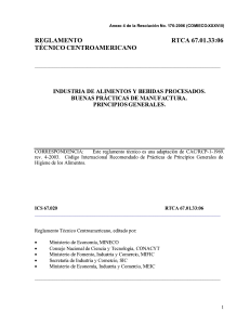 A-001 Reglamento Técnico Centroamericano RTCA 67.01.33-06..