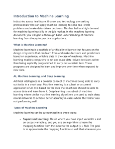 Introduction to Machine Learning