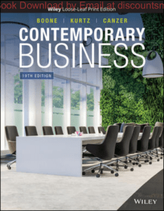 Contemporary Business, 19e Louis Boone, David  Kurtz, Brahm Canzer