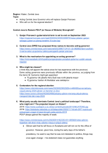 Regional Analysis Outline