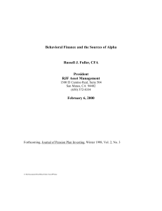 Behavioral finance and sources of alpha Russel Fuller[7016]