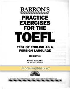Barrons Practice Exercises For TOEFL iBT