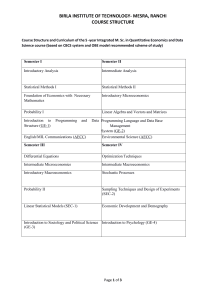 Course Structure: Quantitative Economics & Data Science M.Sc.