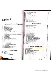 Software Engineering Table of Contents