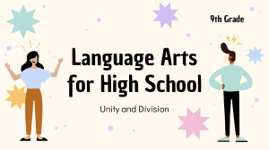 Language Arts for High School - 9th Grade  Unity and Division by Slidesgo