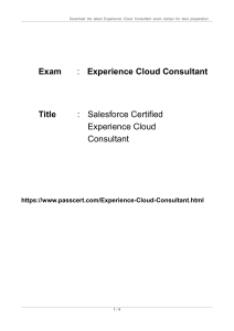 Salesforce Experience Cloud Consultant Certification Dumps 2023