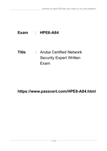HPE6-A84 Exam Dumps and Free Practice Test