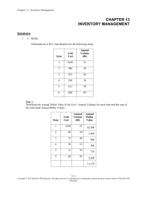 Inventory Management Solutions Manual