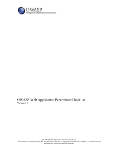 OWASP Web Application Penetration Checklist v1 1