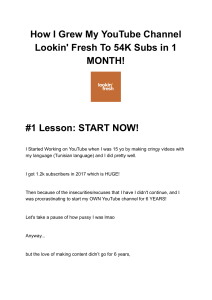 How I Grew My YouTube Channel Lookin Fresh To 54K Subs in 1 MONTH