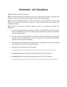 LAC Calculations Worksheet