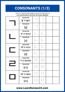 Korean-Alphabet-Worksheets PDF 1