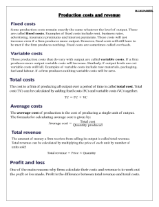 UNIT 02 - CHAP 2 Production costs and revenue