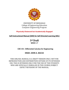 Differential Calculus Self-Instructional Manual