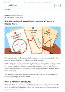 Story Structure  7 Narrative Structures All Writers Should Know