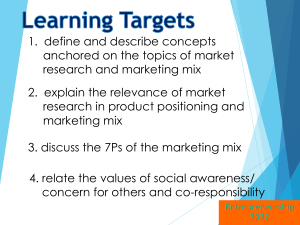 Entrep Topic 1- Target Market, Positioning, 7Ps (1)