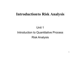 Chapter #1 Introduction to Risk Analysis (1)