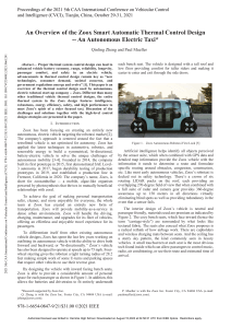 An Overview of the Zoox Smart Automatic Thermal Control Design-- An Autonomous Electric Taxi