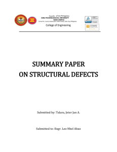TALARA - SUMMARY PAPER ON STRUCTURAL DEFECTS