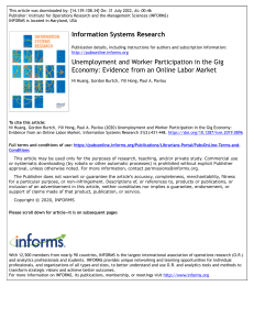 Unemployment and Worker Participation in the Gig Economy-Evidence from an Online Labor Market