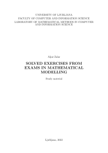 Solved exercises from exams in Mathematical Modelling