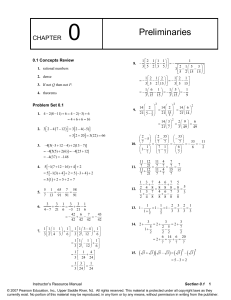 Math Preliminaries: Rational Numbers & Theorems