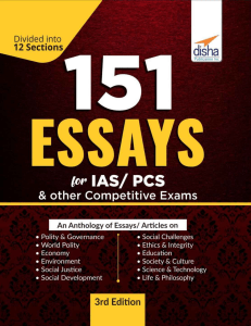 151 Essays for IAS  PCS & other - Disha Experts