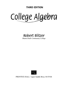College algebra 3rd Edition