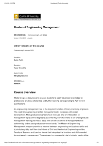 masters in management - Handbook   Curtin University