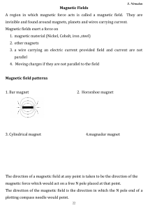 Unit 4 (IAL) Magnetic fields notes