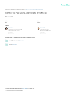 Commercial Real Estate Analysis and Investments